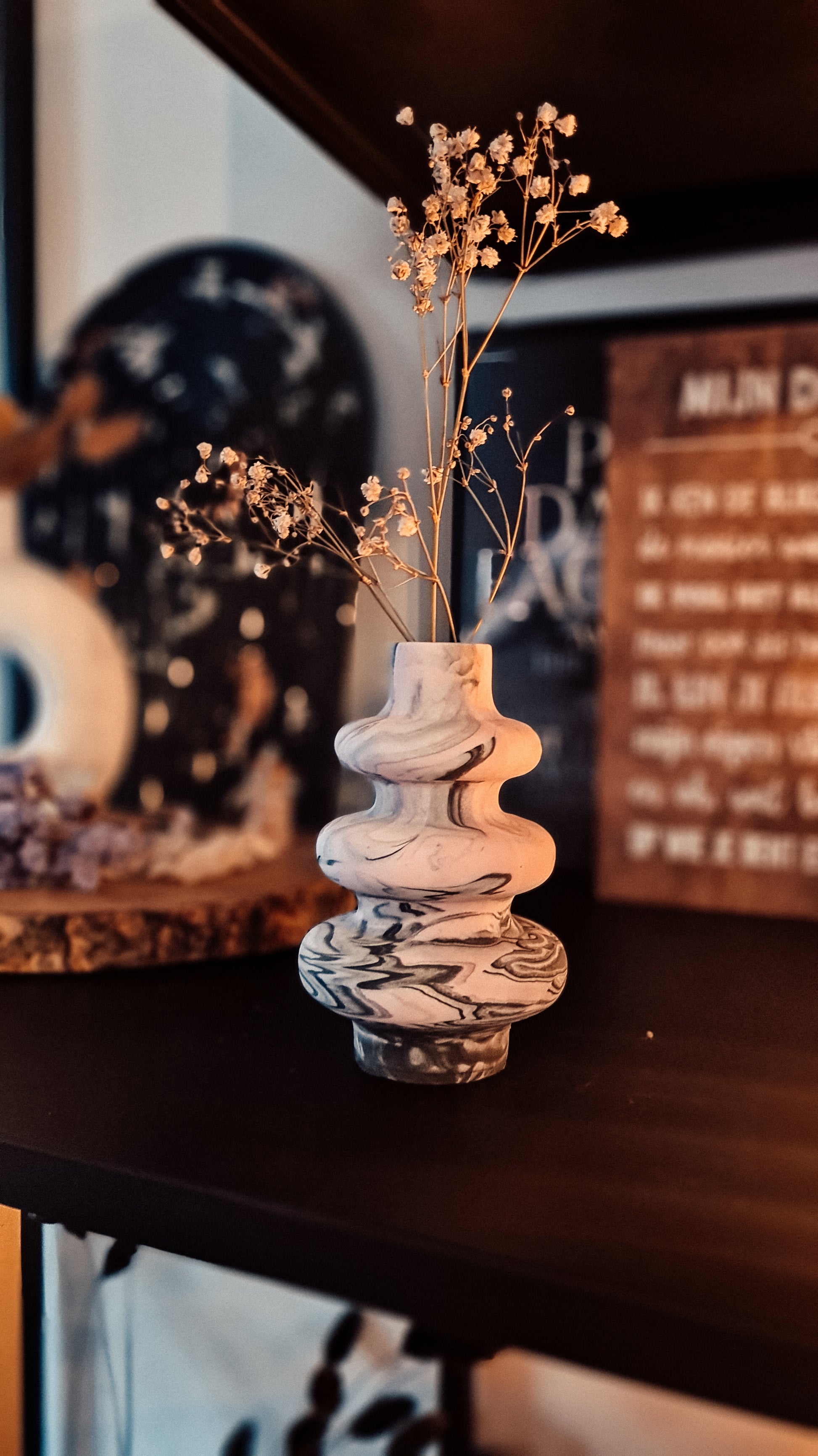 klein bubbel vaasje voor droogbloemen