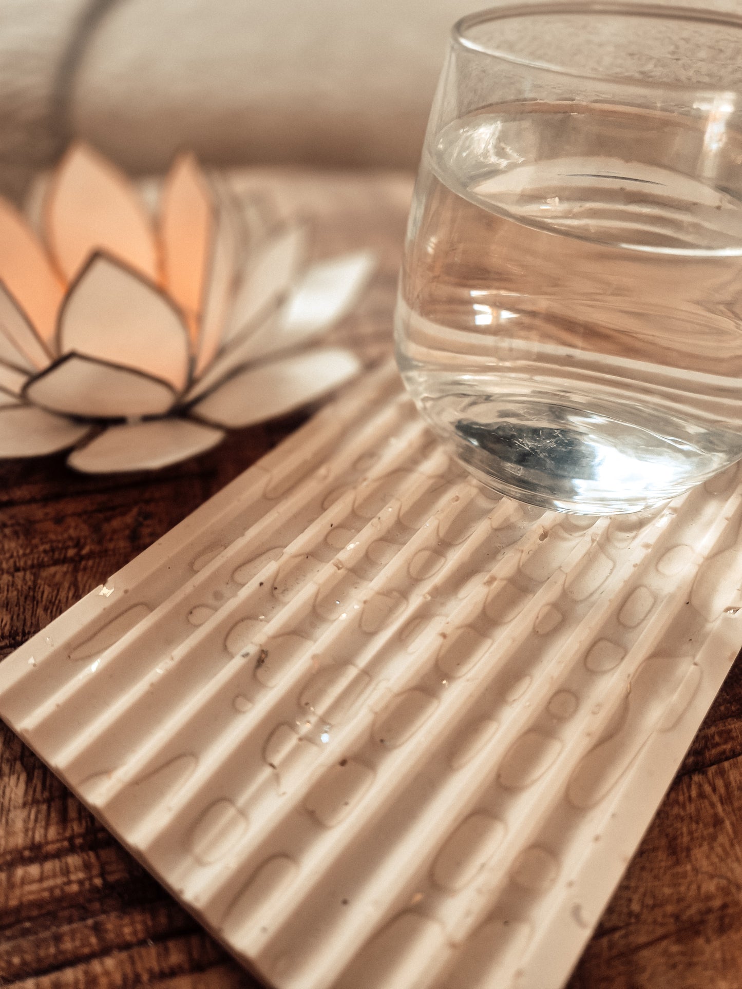 Regenboog ornament - onderzetter - Wit/creme glitter