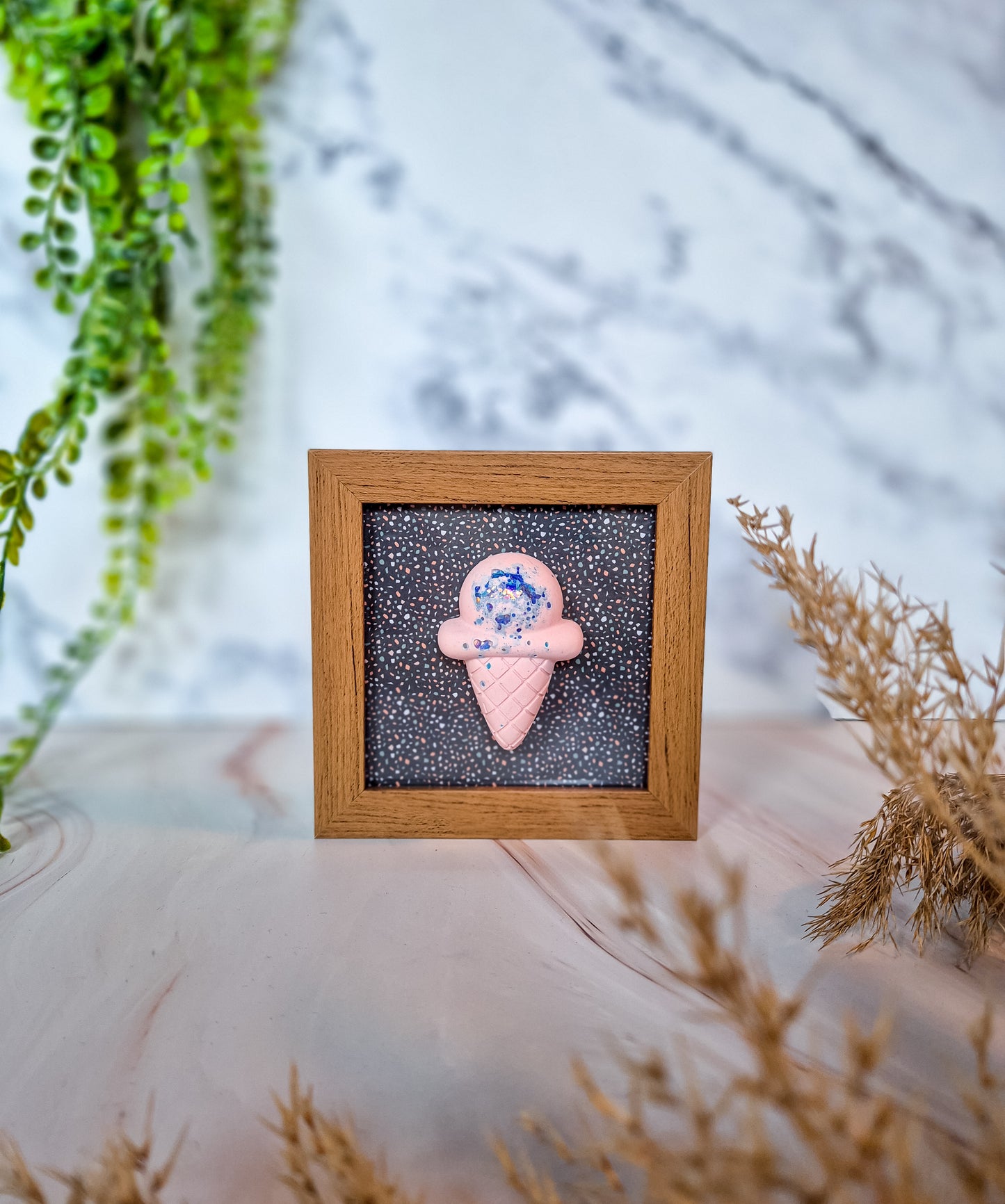 Happy Frame - Pink Glitter