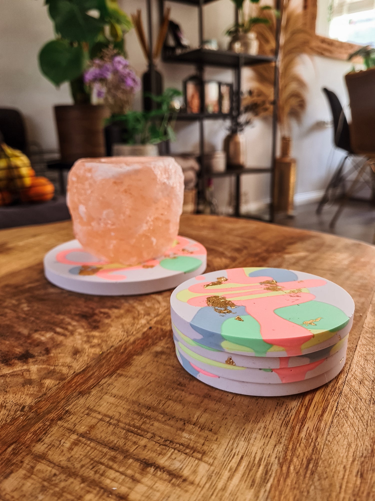 gekleurde coasters onderzetters