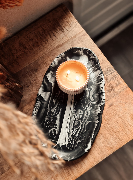 Oval delight tray - Black Marbled